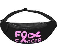 Riñonera Deportiva Multifuncional Bolsos Bandolera A La Mierda El Lazo Rosa contra El Cáncer De Mama Casual Riñoneras De Cintura para Correr Marcha Camping 14X35Cm