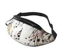 Riñonera Deportiva Notas Musicales Impresas Con Agujero De Auriculares Bolsos Bandolera Multifuncional Riñoneras Mujer Para Fiesta Entrenamiento Bici 14X35Cm