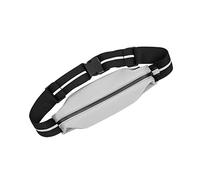 Riñonera deportiva para correr, casual, con cremallera sólida, elástica, reflectante, para teléfono, ocio, deportes, para mujeres y hombres, cintura para viajes, Gray, Mass Beauty
