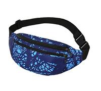 Riñonera deportiva para correr para hombres y mujeres, bolsa de teléfono móvil, bolsa de mensajero casual para exteriores, bolsa de mensajero con estampado, cartera ajustada para mujer, talla S, azul