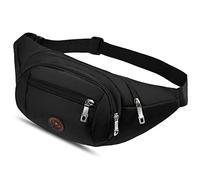 Riñonera Deportiva, Riñonera Hombre Mujer Running Cinturón Impermeable Bandolera Multifuncional Bolsillos Ajustable Bolso de Cintura Viajar Camina el Bicicleta Excursionismo Acampada Negro