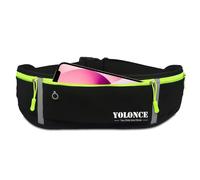 Riñonera Deportiva Running, Riñonera Running con Cremallera, Cinturón Deportivo para Móvil, Ligera y Ajustable para Correr, Senderismo, Gym para Hombre/Mujer, Negro