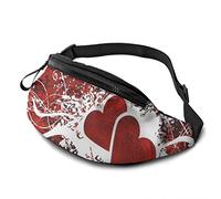 Riñonera Dia De Los Amores Unisex Riñoneras De Cintura Ligera,Ajustable Bolsos Bandolera para Entrenamiento Pasear A Perros Hombre 14X35Cm