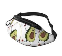 Riñonera divertida de aguacates de dibujos animados para correr, senderismo, viajes, entrenamiento, pasear al perro, deportes, pesca, riñonera, Black, Talla única