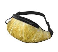 Riñonera dorada brillante para correr, senderismo, viajes, entrenamiento, pasear al perro, deportes, pesca, riñonera, Black, Talla única