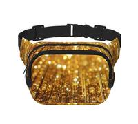 Riñonera dorada con brillantes, pequeña y moderna, ligera, para mujeres y hombres, correr, entrenamiento, senderismo, viajes