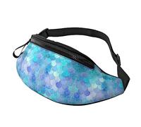 Riñonera dorada con escamas de sirena para correr, senderismo, viajes, entrenamiento, pasear al perro, deportes, pesca, riñonera, Black, Talla única