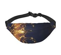 Riñonera Dorada con Estrella Brillante caída para Mujeres y Hombres, riñonera Ajustable, riñonera Informal para el Pecho, riñoneras para Viajes, Senderismo, riñoneras