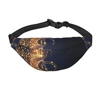 Riñonera Dorada con Estrella Brillante caída para Mujeres y Hombres, riñonera Ajustable, riñonera Informal para el Pecho, riñoneras para Viajes, Senderismo, riñoneras