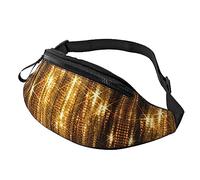 Riñonera dorada con lentejuelas brillantes para correr, senderismo, viajes, entrenamiento, pasear al perro, deportes, pesca, riñonera, Black, Talla única