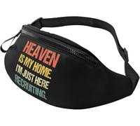 Riñonera El Cielo Es Mi Hogar. Solo Estoy Aquí Reclutando. Casual Bolsos Bandolera Con Agujero De Auriculares Riñoneras Hombre Para Pasear A Perros Senderismo Aptitud 14X35Cm