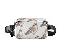 Riñonera elegante con diseño de dragón barbudo, color oro rosa, para mujer, resistente al agua, bolsa de viaje, Elegante paloma de luto pájaros blanco, 1 size