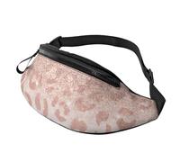 Riñonera elegante con estampado de purpurina de oro rosa para hombres y mujeres, paquete cómodo para viajes, senderismo, ciclismo y correr