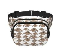 Riñonera elegante y práctica con estampado de fondo de perezoso, ajustable, perfecta para viajes y actividades al aire libre, Black, Talla única