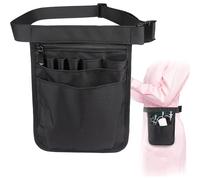 Riñonera Enfermera Ajustable,Riñonera ajustable para enfermera,Bolsa de enfermera multifuncional,Riñonera enfermera negra,Bolsa de almacenamiento para enfermera,para Tijeras, Gasa, Estetoscopio