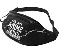 Riñonera Es Una Cosa del Anime, No Lo Entenderías, Bolso De Cintura con Cremallera Riñoneras Hombre con Agujero De Auriculares Riñonera Deportiva para Marcha Actividade Viajar