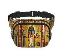 Riñonera estampada de la serie Ancient Egypt Tribe con extensor para hombres y mujeres, riñonera con bolsillos con cremallera, Negro -, Talla única