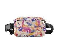 Riñonera estilo bohemio con diseño de dinosaurio pop, elegante, para mujeres y hombres, bolsa cruzada multiusos con correa ajustable para compras, deportes, trabajo, dinosaurio pop, arte de fantasía,