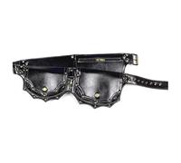 Riñonera estilo punk con tachuelas, medieval, steampunk, para cosplay LARP y festivales al aire libre, riñonera unisex ajustable, negro, Talla única