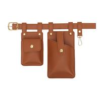Riñonera Estilo Punk de Mediados Siglo, Ligera, for teléfono, for Hombre y Mujer, Ajustable, Unisex, 115 cm Estuche de Fantasía(Caramel)