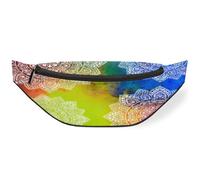 Riñonera étnica con diseño de mandala de flores coloridas para hombres, mujeres, niños, niñas, niños, riñoneras deportivas, senderismo, correr, bolsa de cinturón, color, M, Organizador de bolsas