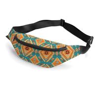 Riñonera étnica Tribal Azteca geométrica, Bandolera para Correr y Hacer Ejercicio.
