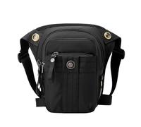 Riñonera for Pierna de Motociclista for Hombre, Bolsa de Viaje for Motocicleta, Estilo Oxford(Black)