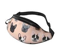 Riñonera francesa para correr, senderismo, viajes, entrenamiento, pasear al perro, deportes, pesca, riñonera, Black, Talla única