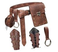 Riñonera funcional vintage para teléfono, 5 piezas, sofisticada funda medieval LARP, accesorios de liberación rápida, Brown, Talla única, Mass Beauty