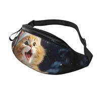 Riñonera Gato Canta Villancicos Navideños Riñoneras Cinturón Ajustable Bolsos Bandolera Duradera Bolsa De Cintura para Camping Viajes Correr