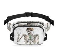 Riñonera gótica de calavera multifunción para viajes, deportes, correr, riñonera de mármol con calavera, riñonera, bolsa de cinturón para mujeres, hombres, niñas y niños, color, XL, Organizador de