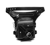 Riñonera Gótica Steampunk Bolso al Aire Libre de la Cadena Vendimia Cintura del Cuero PU Brazo con Pierna Caída