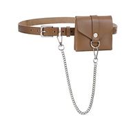 Riñonera Gótica Steampunk Punk cinturón pequeño riñonera Cadena Traje Brazo con Pierna Caída(marrón)