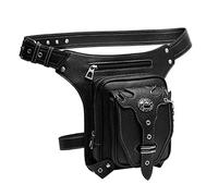 Riñonera Gótica Steampunk Riñonera de Cuero PU for Hombre, Mallas for Motocicleta, Bolsa for Exteriores Brazo con Pierna Caída