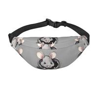 Riñonera grande con diseño de rata gris para niños, adecuada para disfrutar de deportes, correr, ciclismo, viajes, pesca