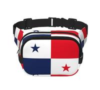Riñonera grande con estampado de bandera de Panamá para mujer, bonita riñonera cruzada a la moda, Negro -, Talla única