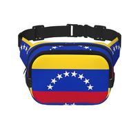 Riñonera grande con estampado de bandera de Venezuela para mujer, bonita riñonera cruzada a la moda, Negro -, Talla única