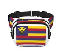 Riñonera grande con estampado de bandera del Reino de Hawái para mujer, bonita riñonera cruzada de moda, Negro -, Talla única