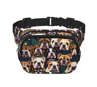 Riñonera grande con estampado de bulldog inglés para mujer, bonita riñonera cruzada a la moda, Negro -, Talla única