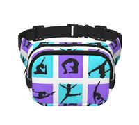 Riñonera grande con estampado de juego de gimnasia para mujer, bonita riñonera cruzada a la moda, Negro -, Talla única