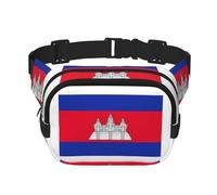 Riñonera grande con estampado de la bandera de Camboya para mujer, bonita riñonera cruzada a la moda, Negro -, Talla única