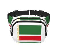 Riñonera grande con estampado de la bandera de la República de Chechenia para mujer, bonita riñonera cruzada de moda, Negro -, Talla única