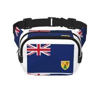 Riñonera grande con estampado de la bandera de las Islas Turcas y Caicos para mujer, bonita riñonera cruzada de moda, Negro -, Talla única