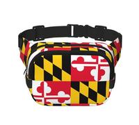 Riñonera grande con estampado de la bandera de Maryland para mujer, bonita riñonera cruzada a la moda, Negro -, Talla única