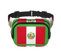 Riñonera grande con estampado de la bandera de Perú para mujer, bonita riñonera cruzada a la moda, Negro -, Talla única
