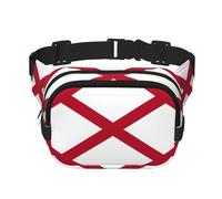 Riñonera grande con estampado de la bandera del estado de Alabama para mujer, bonita riñonera cruzada a la moda, Negro -, Talla única