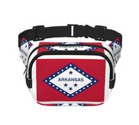 Riñonera grande con estampado de la bandera del estado de Arkansas para mujer, bonita riñonera cruzada de moda, Negro -, Talla única
