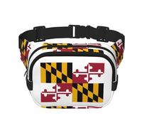 Riñonera grande con estampado de la bandera del estado de Maryland para mujer, bonita riñonera cruzada a la moda, Negro -, Talla única