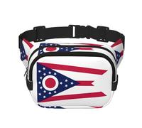 Riñonera grande con estampado de la bandera del estado de Ohio para mujer, bonita riñonera cruzada a la moda, Negro -, Talla única