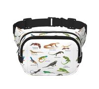 Riñonera grande con estampado de lagarto, para mujer, bonita riñonera cruzada a la moda, Negro -, Talla única